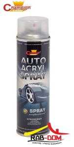 CHAMPION Spray Auto Acryl 500ml Lakier BEZBARWNY