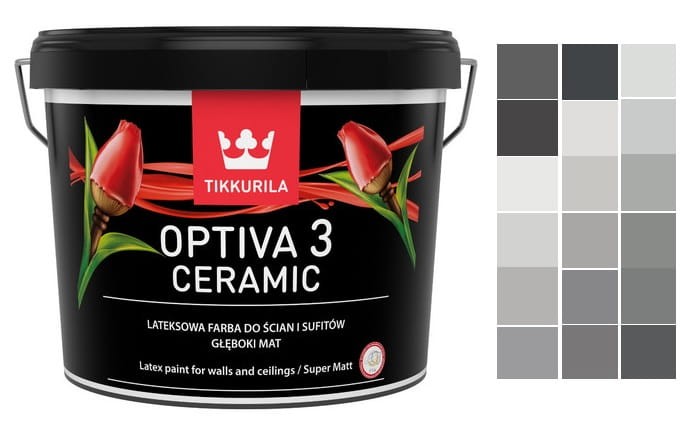TIKKURILA Optiva Ceramic 3 Odcienie Szarości 9l