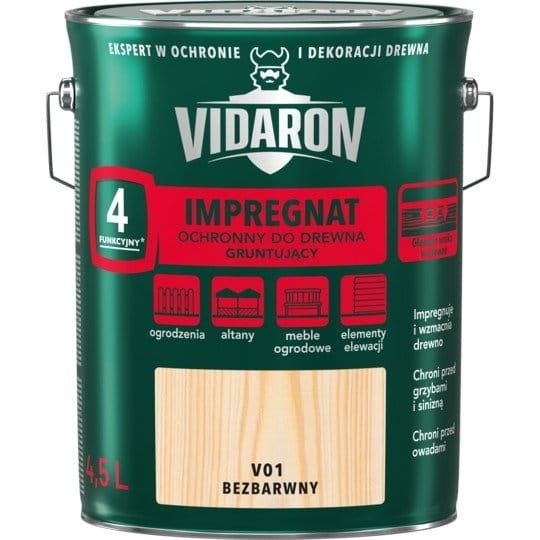 VIDARON Grunt Impregnat gruntujący do drewna 4,5l Bezbarwny V01