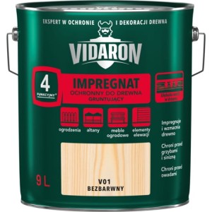 VIDARON Grunt Impregnat gruntujący do drewna 9L Bezbarwny V01