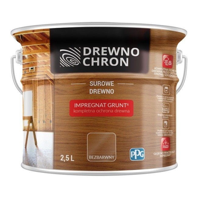DrewnoChron Impregnat techniczny Grunt 2,5l  Bezbarwny