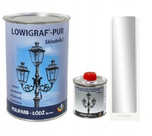 LOWIGRAF PUR Emalia poliuretanowa na metale gładka kolor aluminium | Zestaw emalia 2,5l plus utwardzacz