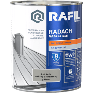 RADACH 0,75l Srebrny Aluminiowy RAL 9006 Farba na dach PÓŁMAT