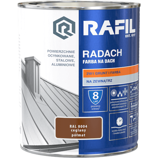 RADACH 0,75l Ceglany RAL 8004 Farba na dach PÓŁMAT