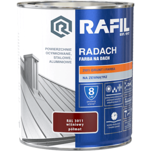 RADACH 0,75l Wiśniowy RAL 3011 Farba na dach PÓŁMAT