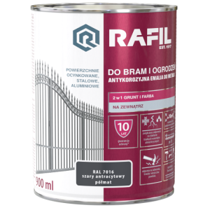 RAFIL do bram i ogrodzeń 0,9L Szary Antracyt RAL 7016 Półmat