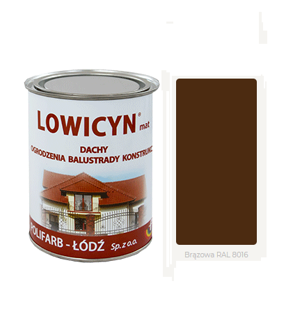LOWICYN 10l dach ocynk BRĄZOWA  Mat RAL 8016