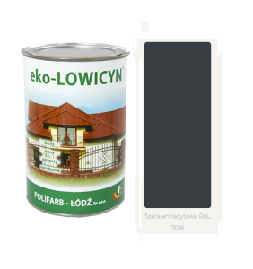 eko LOWICYN Farba dach ocynk 10L SZARY ANTRACYT RAL 7016