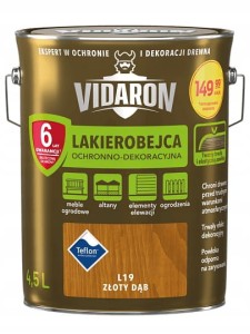  VIDARON Lakierobejca ochronno-dekoracyjna złoty dąb L19 4,5L
