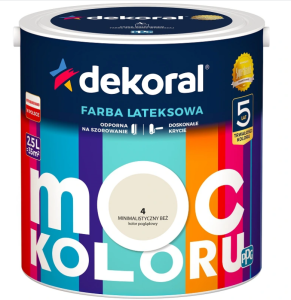 Farba lateksowa Dekoral Moc Koloru minimalistyczny beż 2,5L