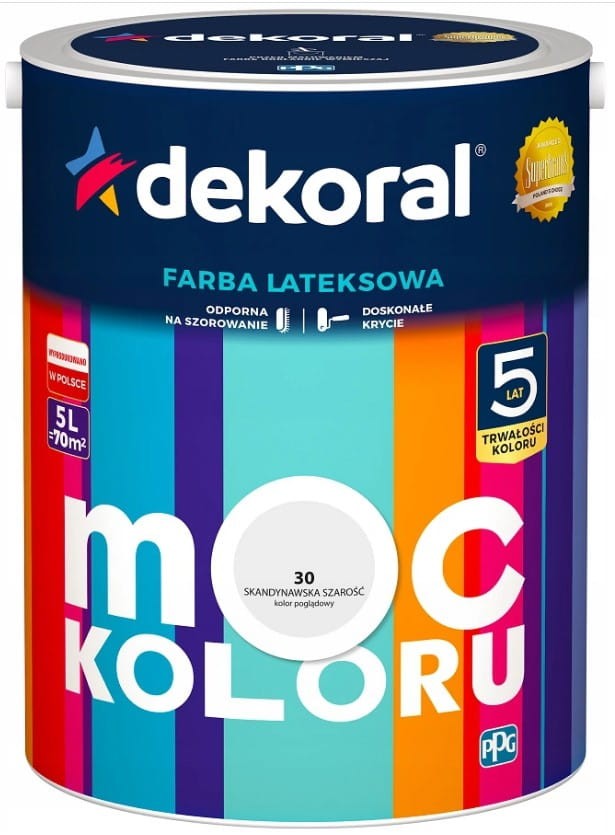 Dekoral Farba MOC KOLORU 2,5l Skandynawska szarość