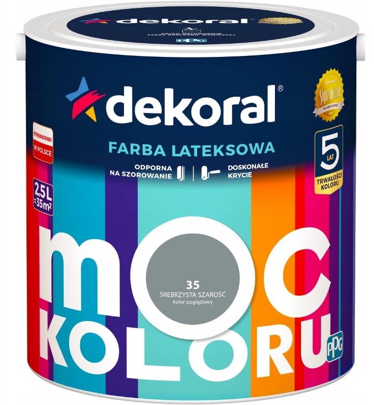 Dekoral Farba MOC KOLORU 5l Srebrzysta szarość