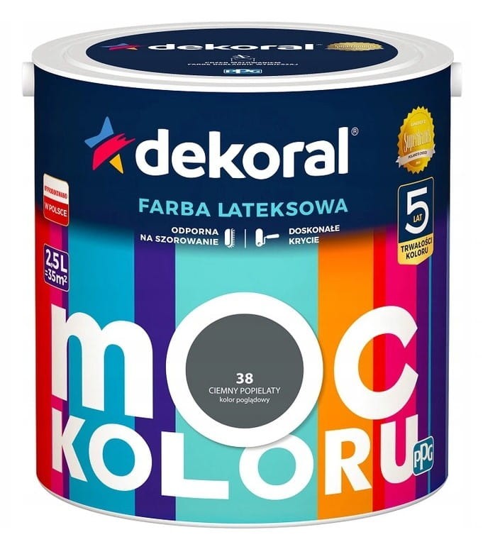 Dekoral Farba MOC KOLORU 2,5l ciemny popielaty