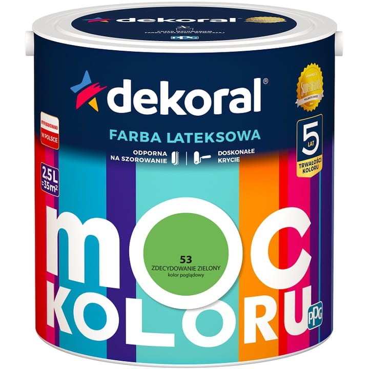 Dekoral Farba MOC KOLORU 5 l zdecydowanie zielony