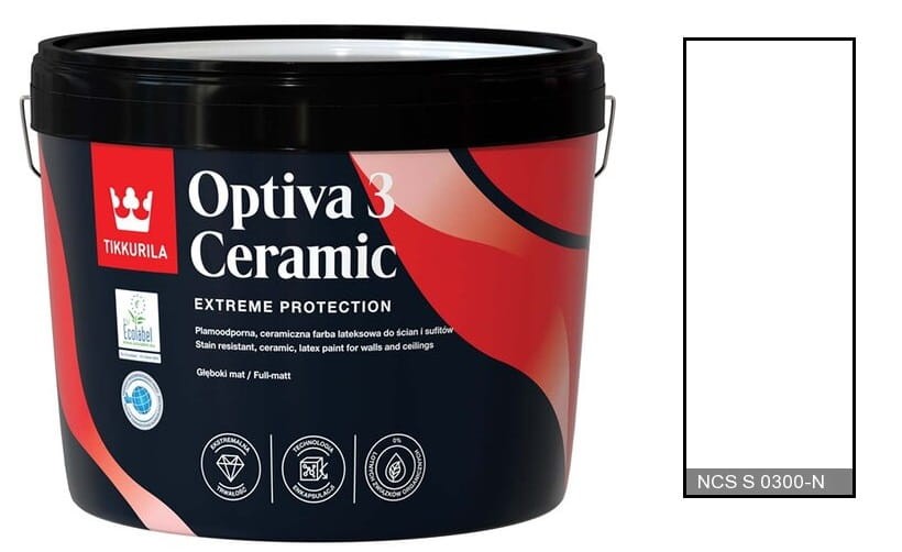 TIKKURILA Optiva Ceramic Matt 3 9l KOLOR: S 0300-N