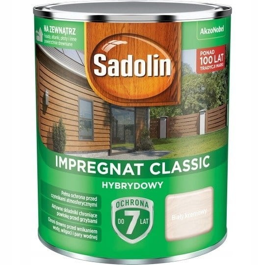 SADOLIN Classic Impregnat do drewna 4,5l BIAŁY KREMOWY