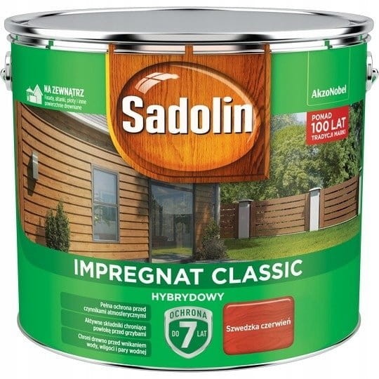 SADOLIN Classic Impregnat do drewna 9l SZWEDZKA CZERWIEŃ