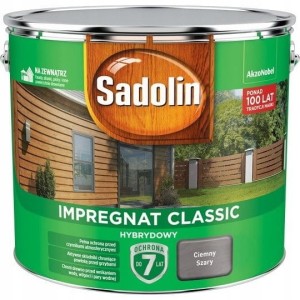 SADOLIN Classic Impregnat do drewna 9l CIEMNY SZARY
