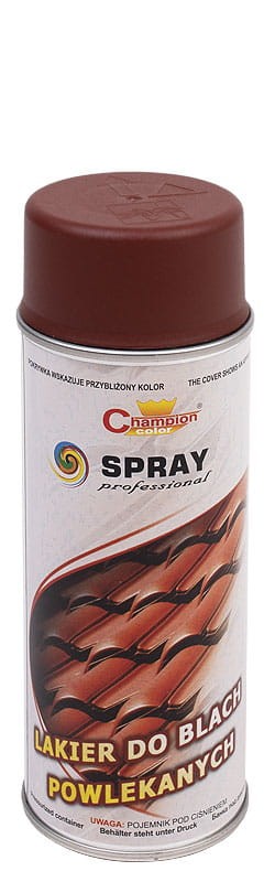 CHAMPION FARBA NA DACH BLACH SPRAY BRĄZOWO CZERWONY RAL 3011