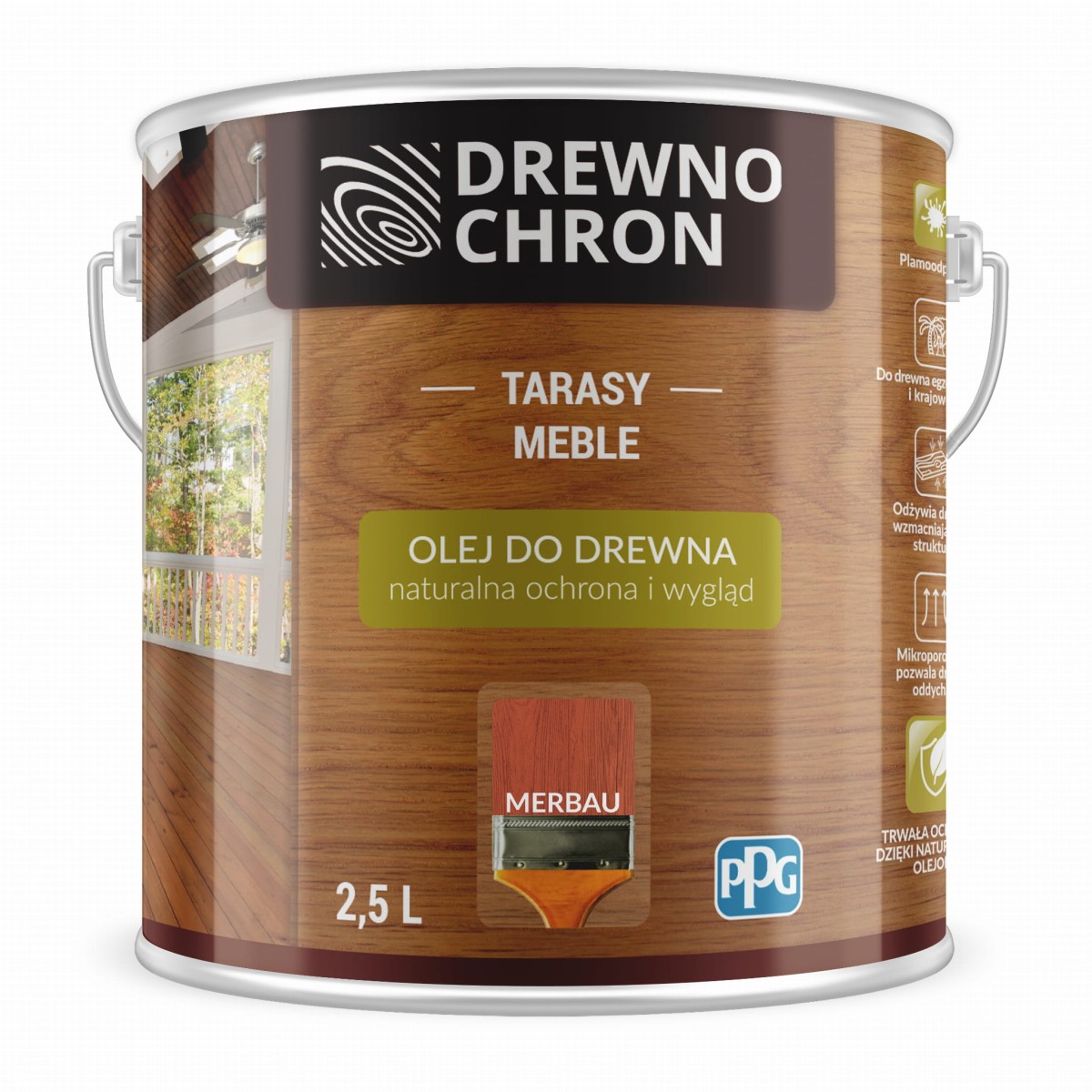 Drewnochron Olej do tarasów 2,5L Merbau