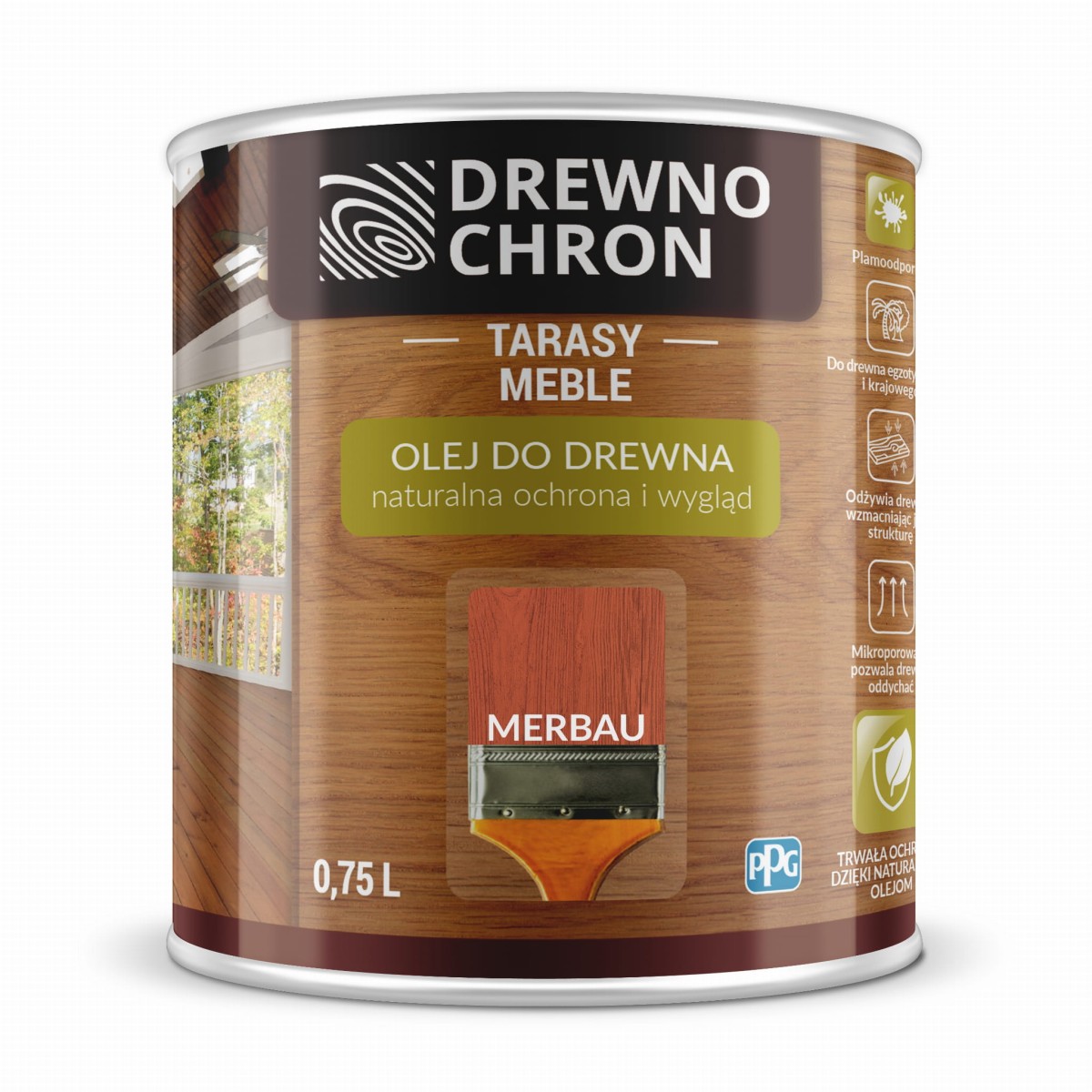 Drewnochron Olej do tarasów 0,75L Merbau