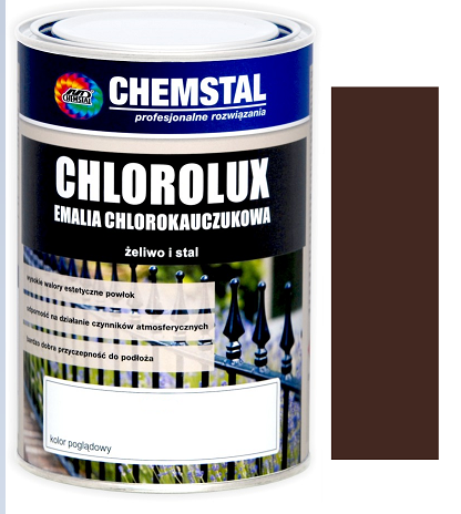 Emalia chlorokauczuk  CHLOROLUX  1L Brązowa 8016