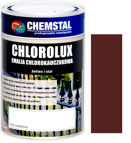 CHEMSTAL Emalia chlorokauczuk CHLOROLUX 1L CZERWONY TLENKOWY