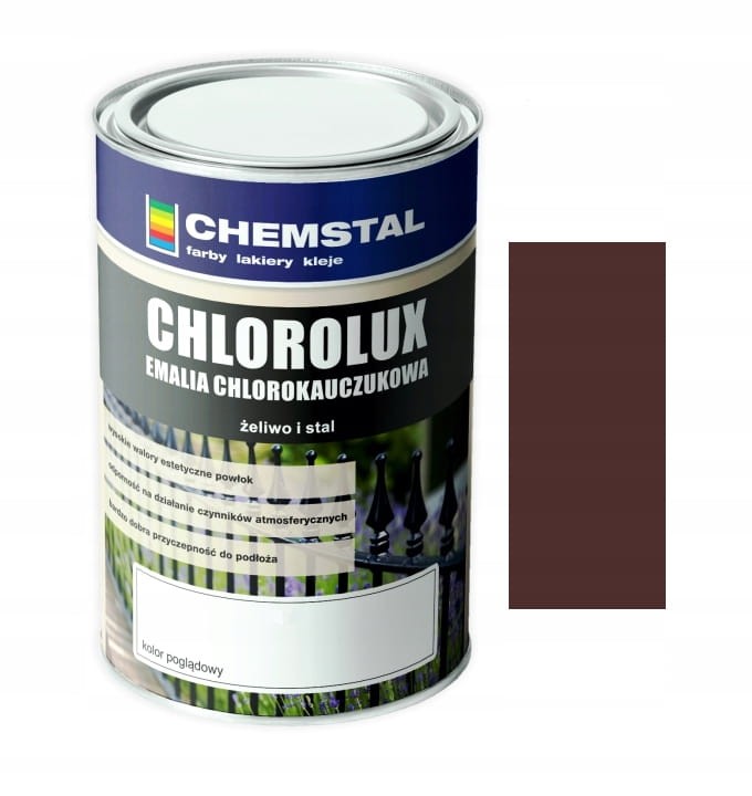 CHEMSTAL Emalia chlorokauczuk CHLOROLUX 10L Brązowa 8017