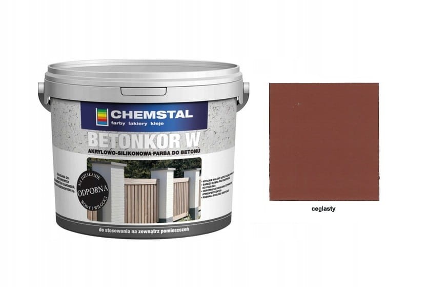 CHEMSTAL Farba do betonu BETONKOR W Ceglasty 10L