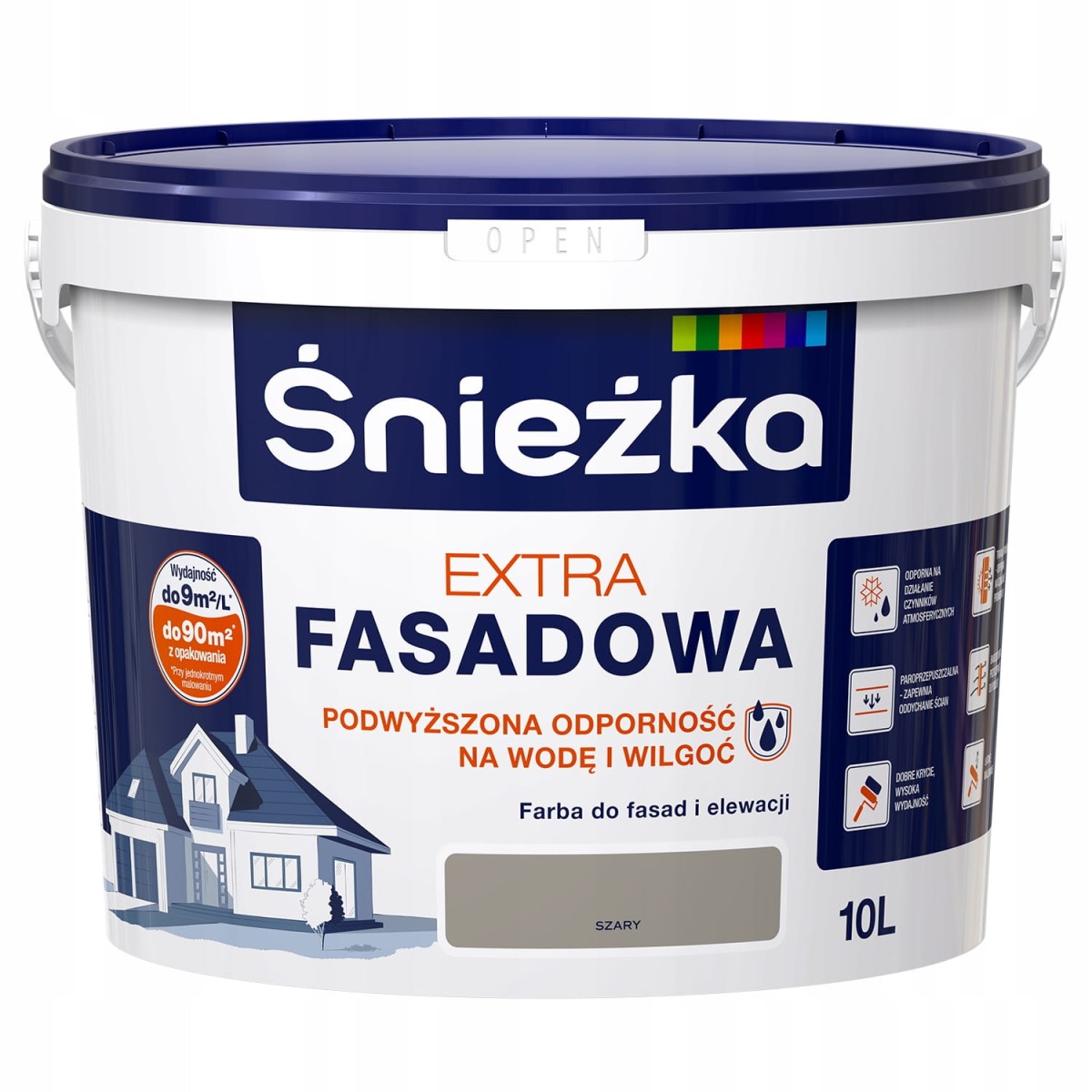 Farba Śnieżka Extra Fasadowa SZARY 10L