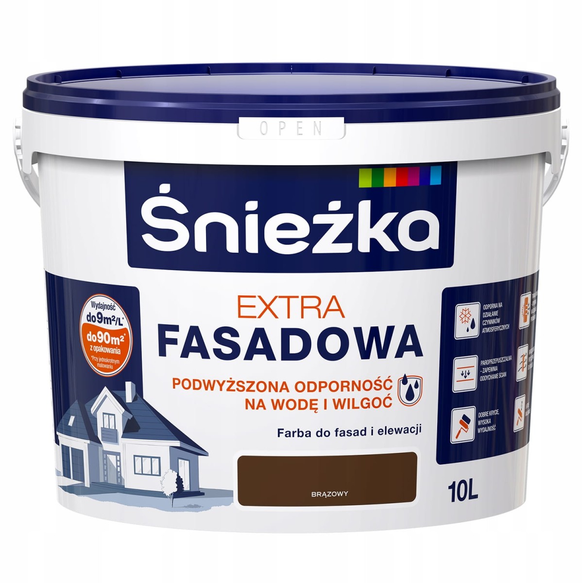 Farba Śnieżka Extra Fasadowa BRĄZOWY 10L  +