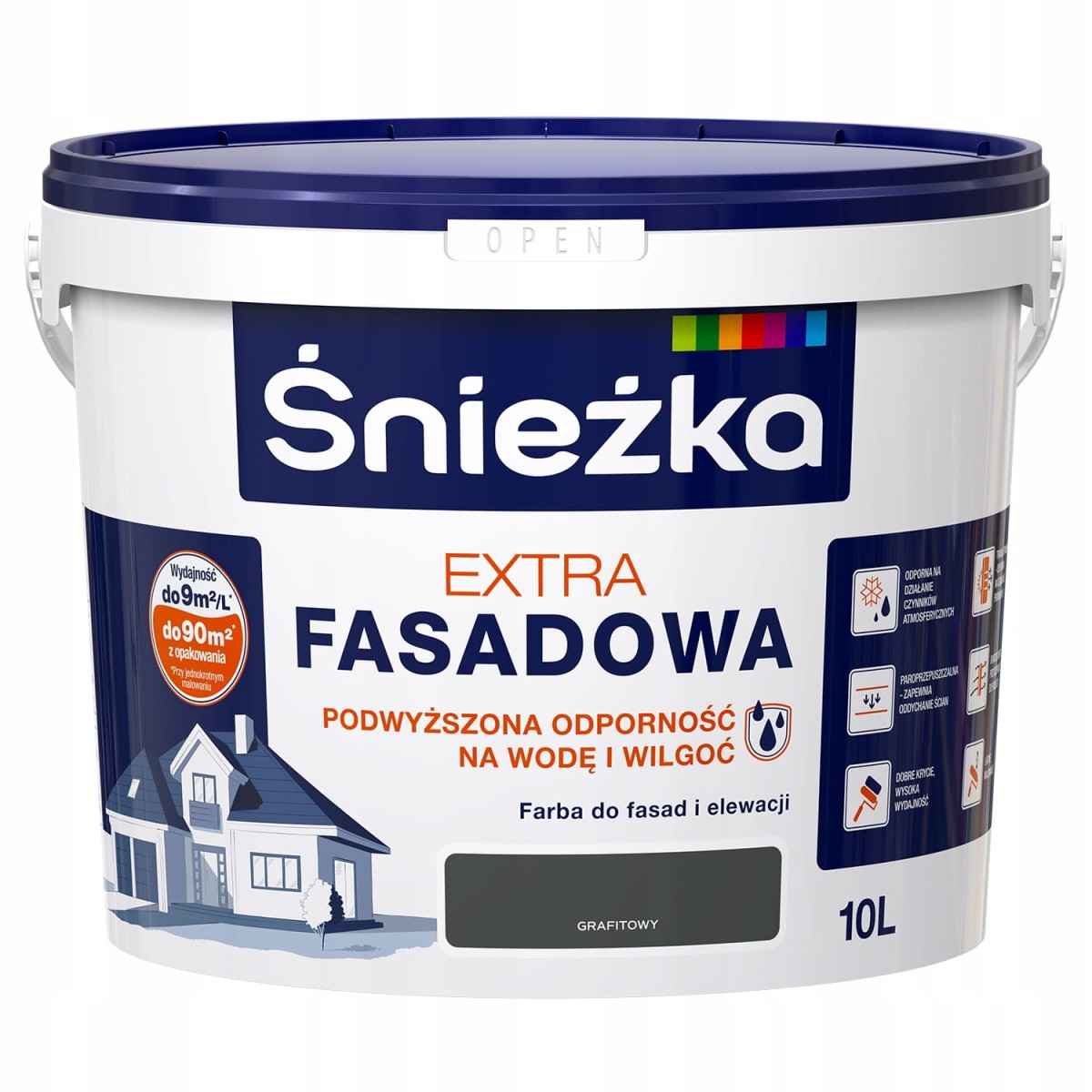 Farba Śnieżka Extra Fasadowa GRAFITOWY 10L