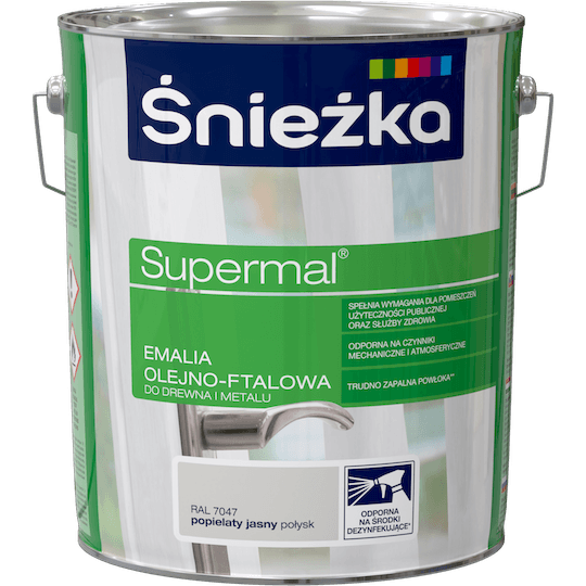 Śnieżka Supermal Emalia 5L Popielaty Jasny  RAL 7047