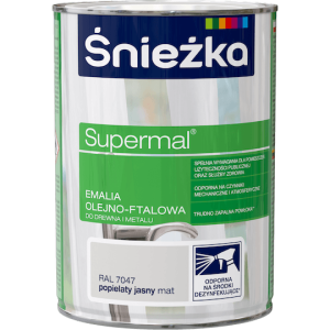 Śnieżka Supermal Emalia 10l Popielaty Jasny MAT  RAL 7047 +