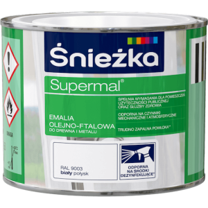 Śnieżka Supermal Emalia 0,2l Biały Połysk  RAL 9003