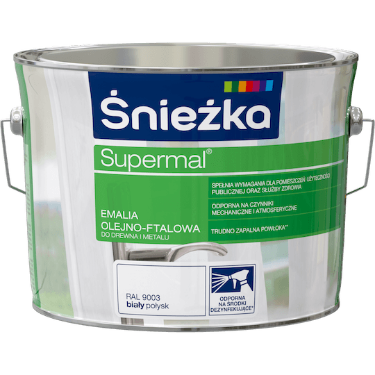 Śnieżka Supermal Emalia ftalowa 2,5l Biały Połysk RAL 9003