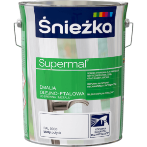 Śnieżka Supermal Emalia ftalowa 5l Biały Połysk RAL 9003
