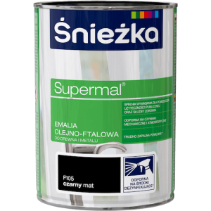 Śnieżka Supermal Emalia 0,8l Czarny Matowy F105
