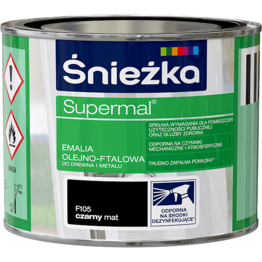 Śnieżka Supermal Emalia 0,2l Czarny Matowy F105