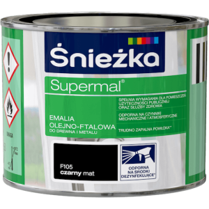 Śnieżka Supermal Emalia 0,2l Czarny Matowy F105