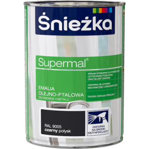 Śnieżka Supermal Emalia 0,8l Czarny Połysk RAL 9005