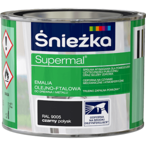 Śnieżka Supermal Emalia 0,2l Czarny Połysk RAL 9005
