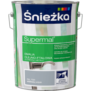 Śnieżka Supermal Emalia ftalowa 5l Stalowy RAL 7001