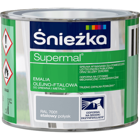 Śnieżka Supermal Emalia ftalowa 0,2l Stalowy RAL 7001