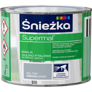 Śnieżka Supermal Emalia ftalowa 0,2l Stalowy RAL 7001