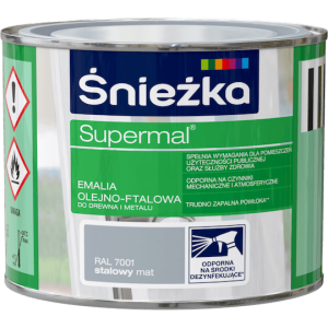 Śnieżka Supermal Emalia ftalowa 0,2l Stalowy MAT RAL 7001