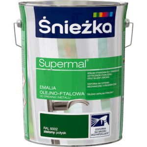 Śnieżka Supermal Emalia ftalowa 5l Zielony Połysk RAL 6002