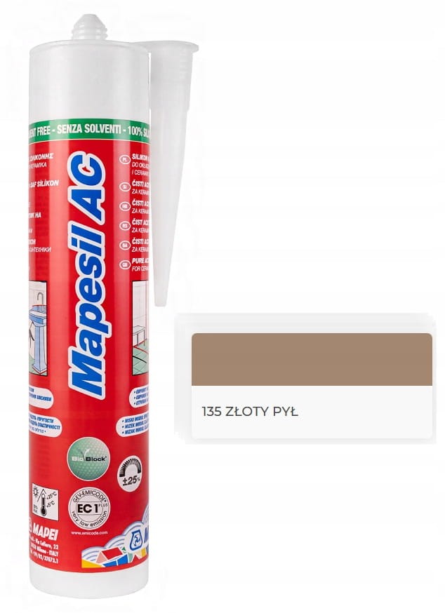 MAPEI Mapesil AC 310ml Silikon 135 ZŁOTY PYŁ