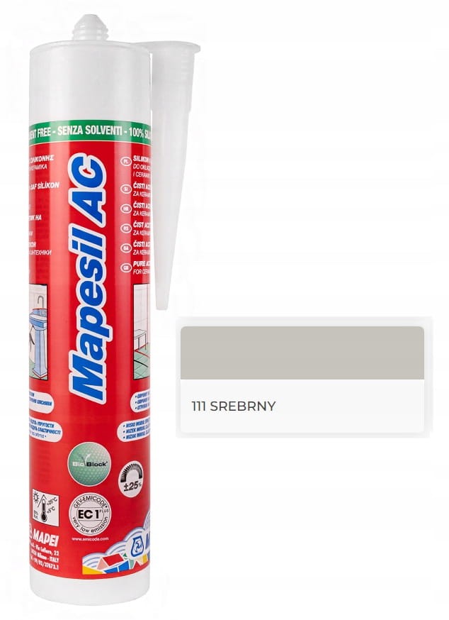 MAPEI Mapesil AC 310ml Silikon 111 SREBRNY