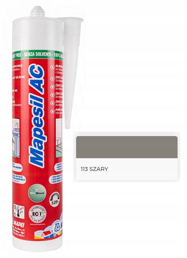 MAPEI Mapesil AC 310ml Silikon 113 SZARY